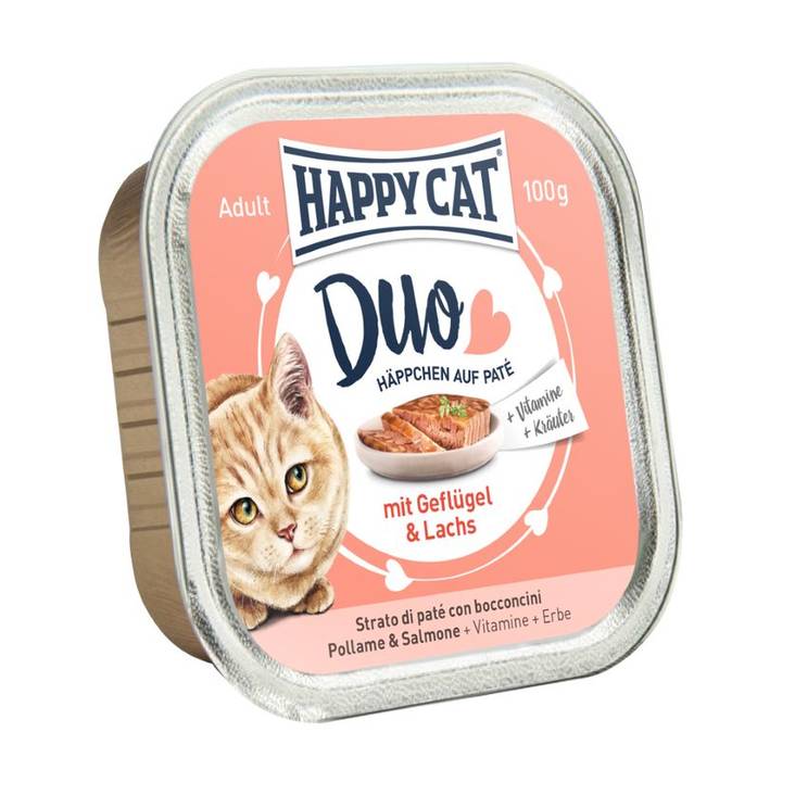 Siipikarja & Lohi 100g Minkas Duo Happy Cat - Aikuisten kissojen säilykkeet - 014505 - 1