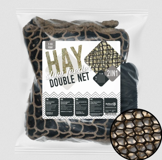 Tuplaheinäverkko 5kg 75x75cm Slowfeeder Holland Animal Care - Heinäverkot ja syöttötelineet - 038095 - 1