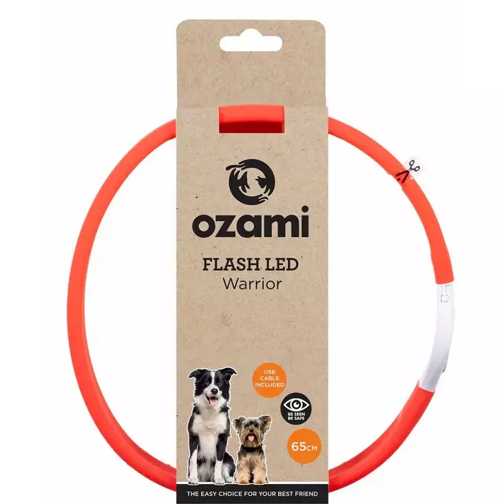 Valopanta Warrior 65cm punainen LED/USB OZami - Koiran heijastimet ja turvavalot - 049965 - 1
