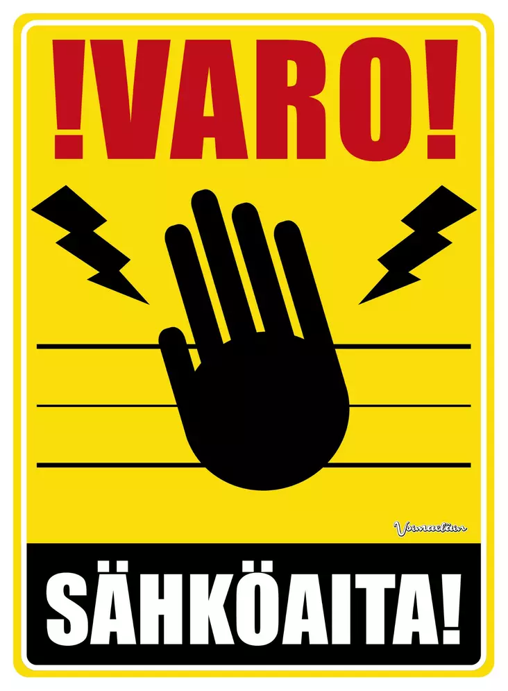 Kyltti Varo sähköaita! - Varoitus- ja huomiokyltit - 053585 - 1