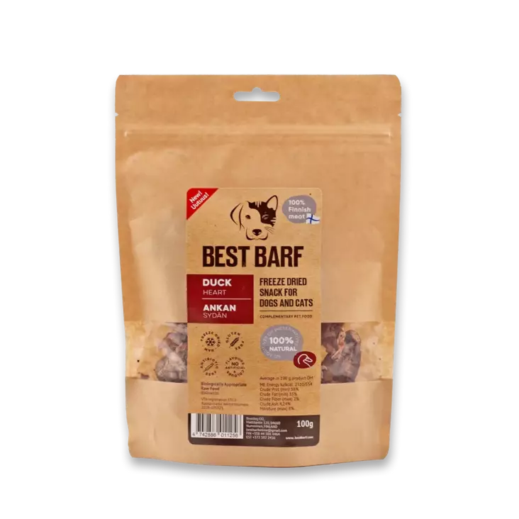 Ankan sydän 100g Best Barf - Koiran herkut ja makupalat - 045455 - 1