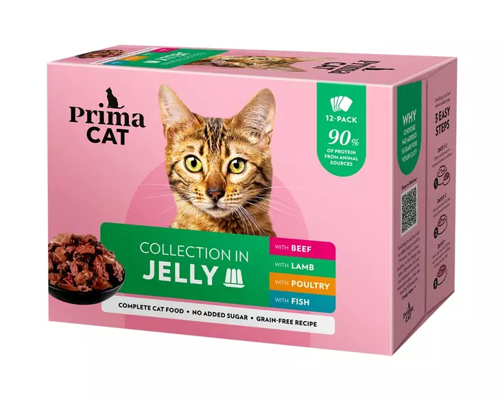 Classic hyytelölajitelma 12x85g PrimaCat - Aikuisten kissojen säilykkeet - 029895 - 2