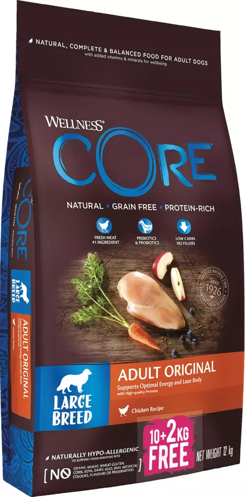 Dog Adult Large Original 10+2kg CORE - Koiran kuivaruoat aikuisille koirille - 017235 - 2