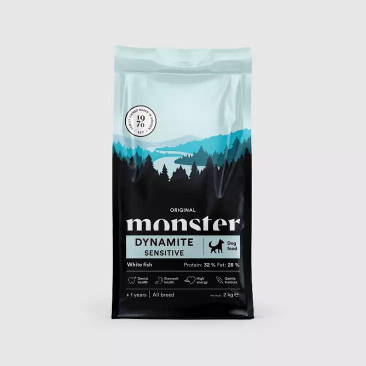 Dynamite Sensitive White Fish original monster dog - Koiran kuivaruoat aikuisille koirille - 057815 - 1