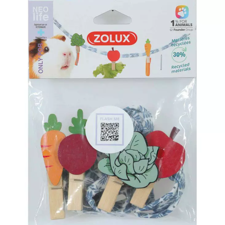 Herkkuripustin marsulle pyykkipojilla 150cm Zolux - Pieneläinten lelut ja puuhasteltavat - 048275 - 1