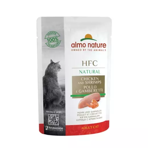 Kana & katkarapu Natural HFC 55g Almo Nature - Aikuisten kissojen säilykkeet - 054285 - 1