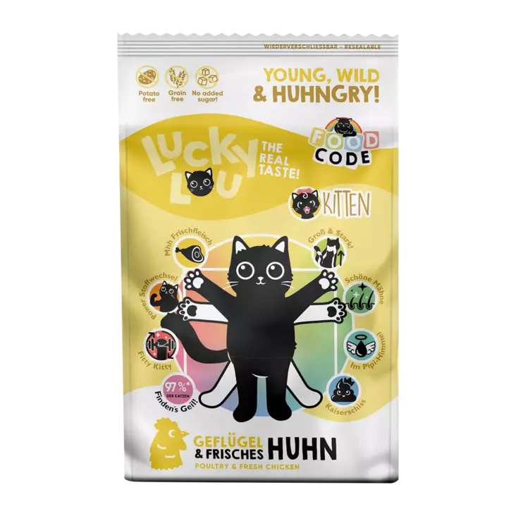Kitten Siipikarja kana 750g Food Code Lucky Lou - Kissan kuivaruoat pennut ja kasvatus - 051115 - 1