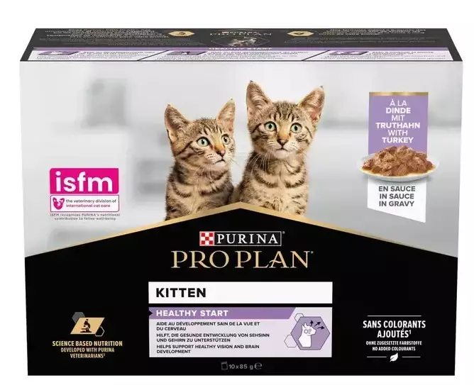 Kitten Turkey in gravy 10x85g Nutri Savour Pro Plan - Kissanpennun säilykkeet ja kasvatusruoat - 001545 - 3