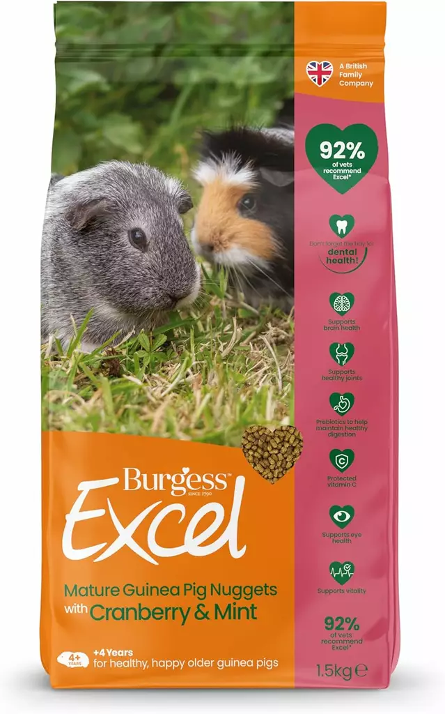 Mature Guinea Pig Cranberry & Mint 1,5kg Excel Burgess - Marsun ruoka - 052735 - 1