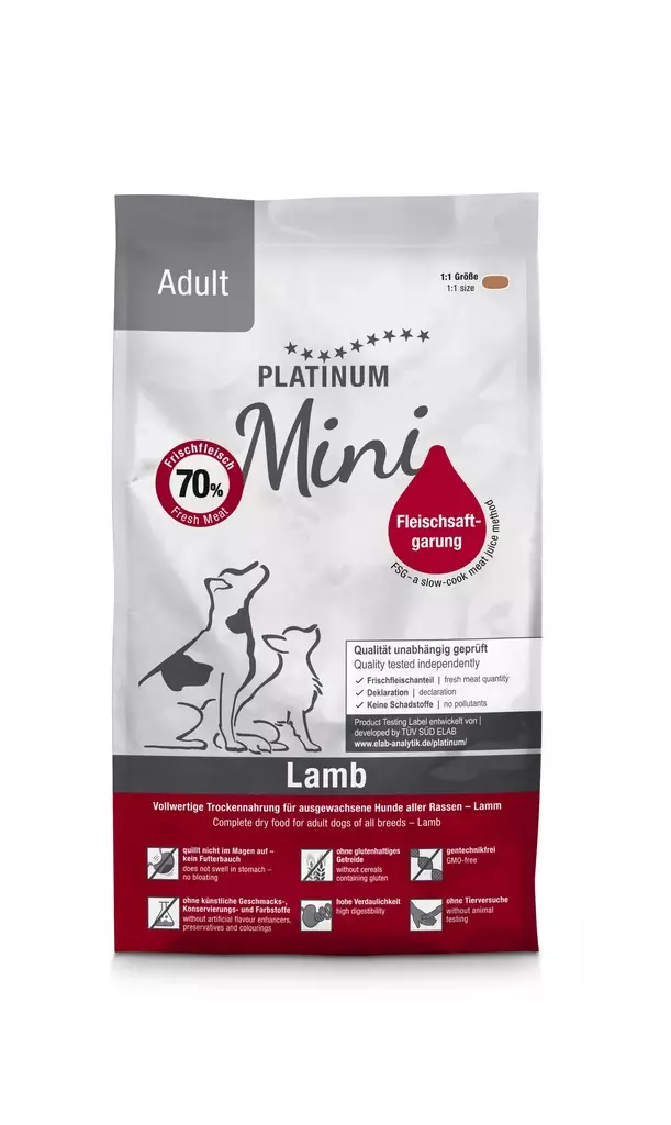 Mini Adult Lamb 900g Platinum - Koiran kuivaruoat aikuisille koirille - 048445 - 1