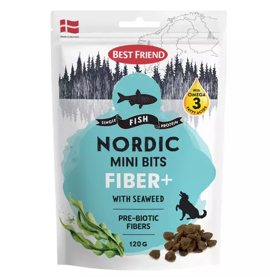 Namipala Nordic Mini Bits Fiber+ Kala ja Merilevä 120g Best Friend - Koiran herkut ja makupalat - 050395 - 1