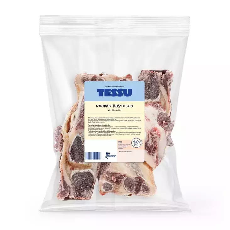Naudanrusto 1kg pakaste Tessu - Koiralle pakaste luut - 028975 - 3