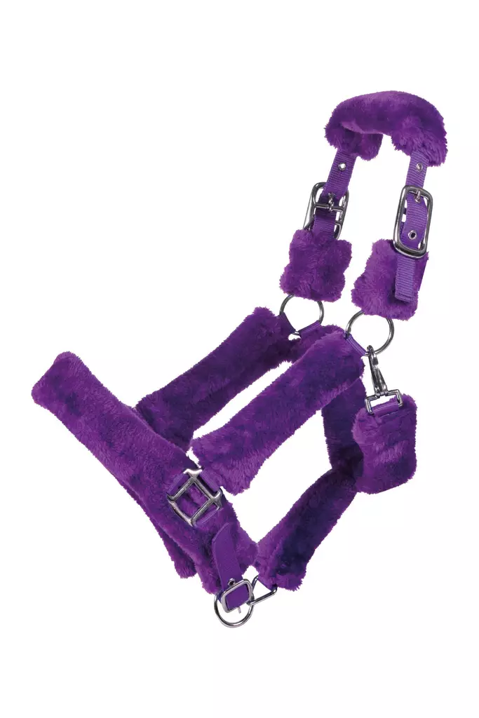 Nylonriimu Amina tekoturkispehmusteilla poneille lila HKM-sports - Hevosen nylonriimut - 059185 - 1