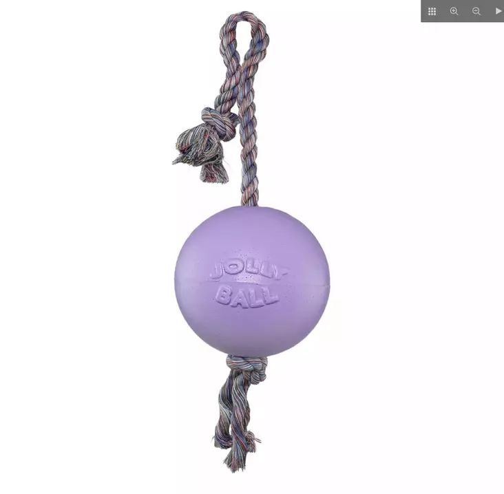 Pallo+köysi vaalea liila Romp-n-Roll Jolly Pets - Koiran pallot ja heittolelut - 059915 - 1