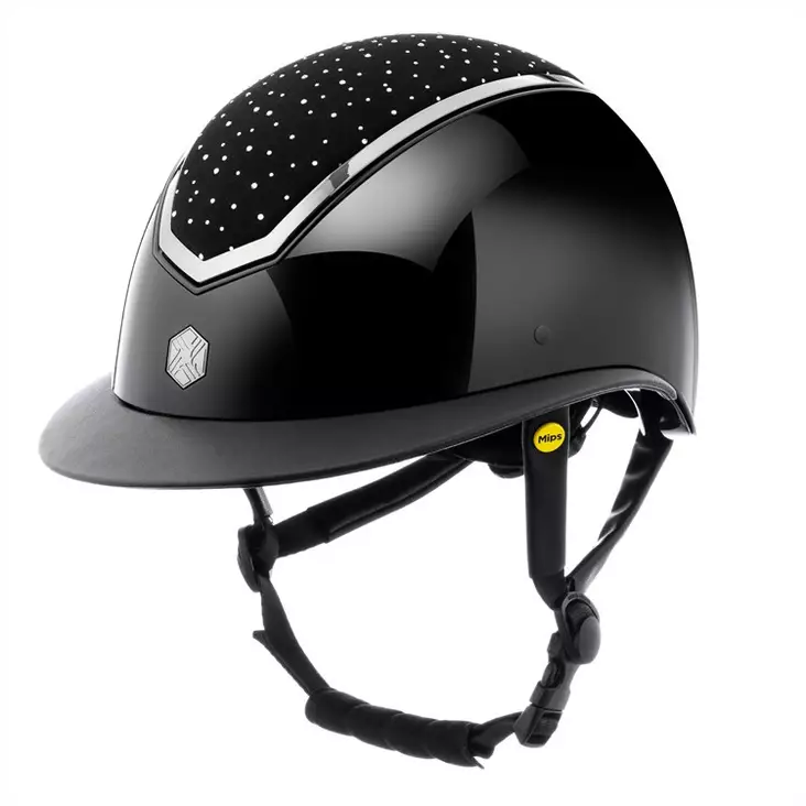 Ratsastuskypärä Kylo MIPS Gloss Wide Peak M musta-chrome crystal Charles Owen - Ratsastuskypärät - 052195 - 1