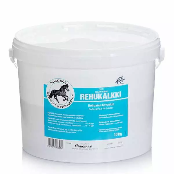 Rehukalkki 10kg Black Horse Biofarm - Hevosen kivennäiset ja vitamiinit - 049205 - 2