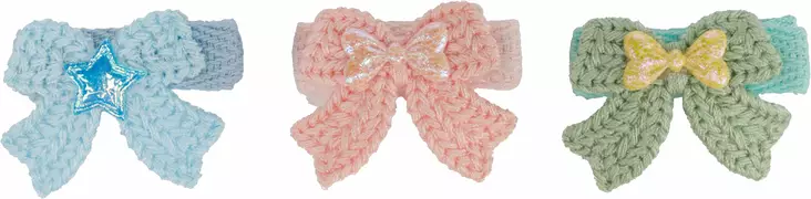 Rusetti Becca klipsillä 4cm 3kpl värimix Flamingo - Lenkit, rusetit, klipsit, koristeet - 059085 - 1