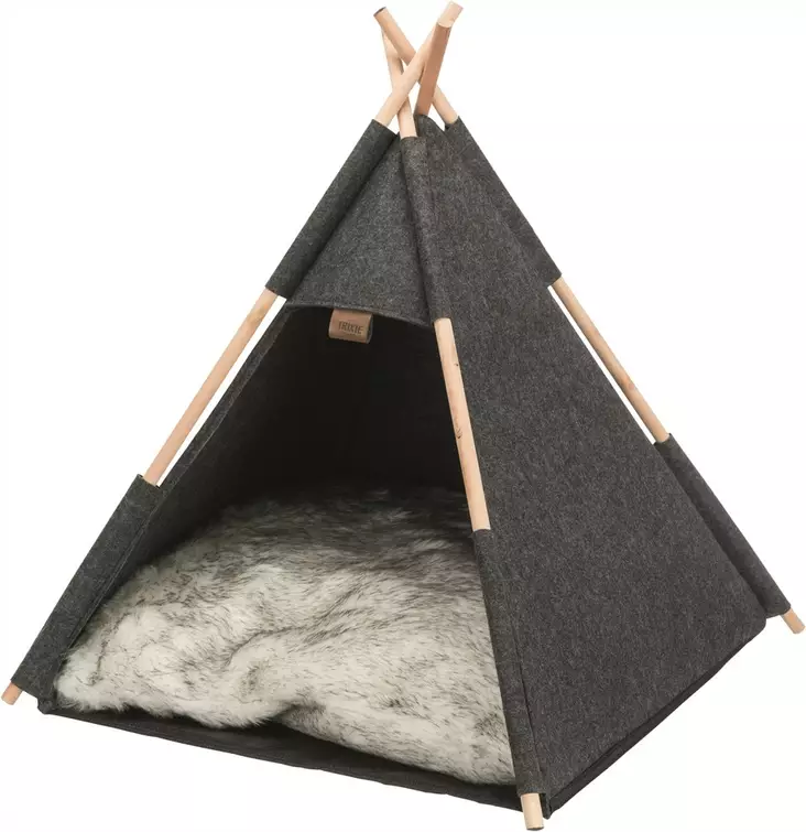 Tiipiiteltta huopaa 55x65x55cm harmaa Trixie - Kissan pesä-, iglu- ja riippupedit - 042945 - 1