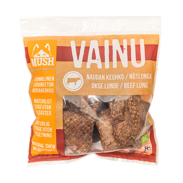 Vainu Naudan keuhko 140g pss kuiva MUSH - Koiran herkut ja makupalat - 045595 - 1