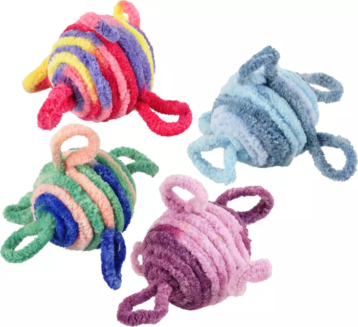 Villapallo 2kpl Wille 4,5cm helinällä värimix Flamingo - Kissan pallot - 055455 - 1