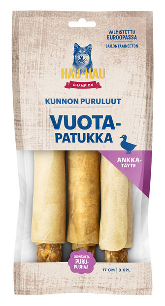 Kunnon puruluut Vuotapatukka ankka 17cm 3kpl Hau Hau Champion - Koirien puruluut - 030116 - 1