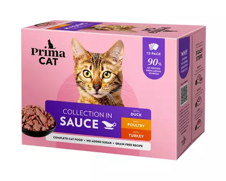 Classic siipikarjamix kastikelajitelma 12x85g PrimaCat - Aikuisten kissojen säilykkeet - 029896 - 2