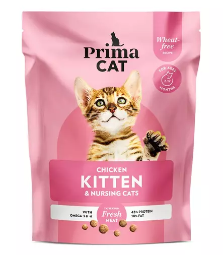 Kitten & Mom Chicken 400g PrimaCat - Kissan kuivaruoat aikuisille kissoille - 029876 - 2