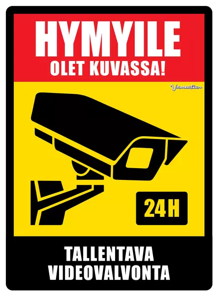 Kyltti Hymyile olet kuvassa! - Varoitus- ja huomiokyltit - 053376 - 2