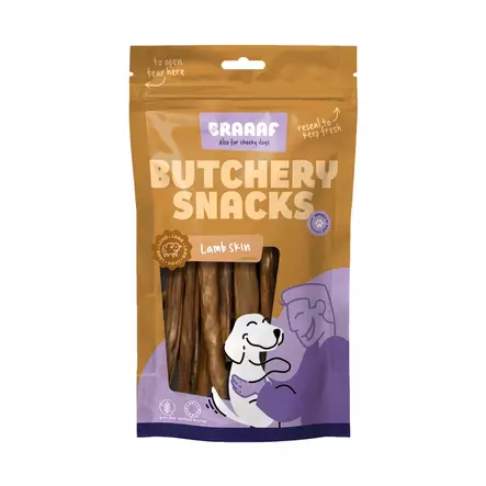Lampaan nahkatikut 100g Butchery Snacks Braaaf - Koiran herkut ja makupalat - 055846 - 1