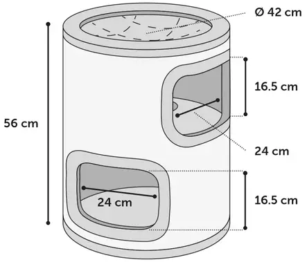 Raapimatynnyri Enes S 42x42x56cm harmaa Flamingo - Kissan raapimatynnyrit ja -tornit - 056796 - 2
