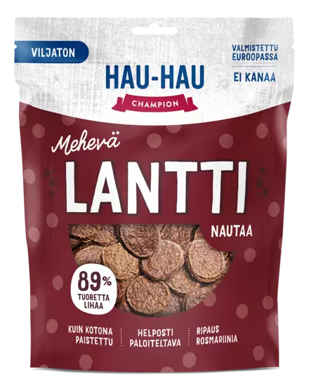 Viljaton herkkulantti Mehevä Nautaa Hau Hau Champion - Koiran herkut ja makupalat - 046576 - 1