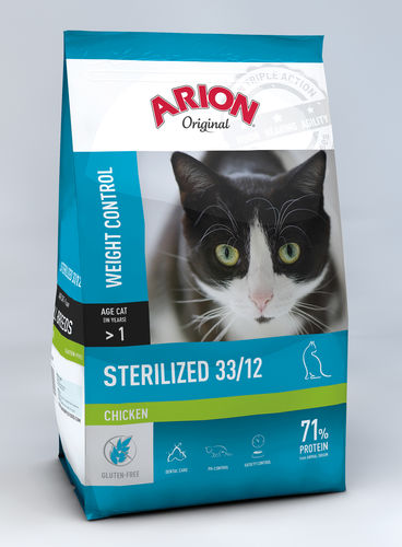 Cat Adult Sterilised kana Arion Original - Kissan kuivaruoat erityisruokavaliot - 002536 - 1