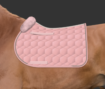 Estehuopa S Quilt Sheen Blush Pink, etuosan villa Rose Mattes - Ratsun satulahuovat ja romaanit - 033976 - 1