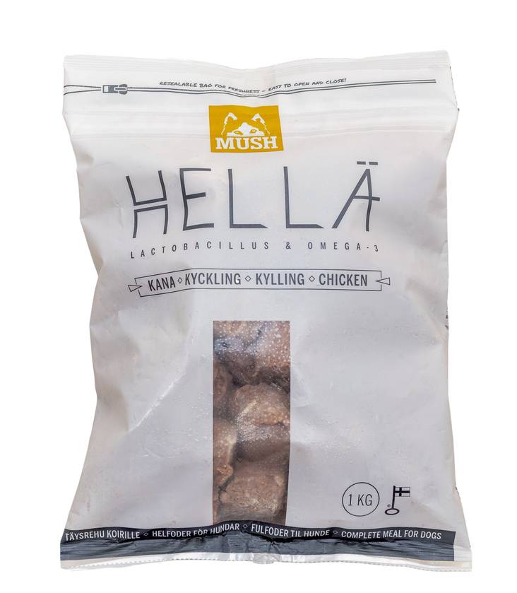 HELLÄ Kana luuton 1kg pullat MUSH - Pakaste täys- ja täydennysravinnot - 015216 - 1