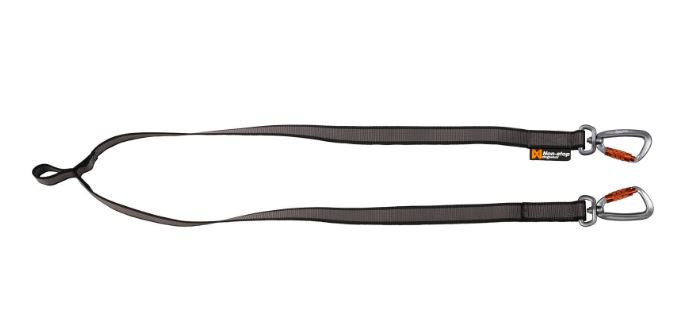 Jakaja taluttimeen Touring Double 13mmx0,5m harmaa turvalukolla Non-stop dogwear - Talutin jakajat ja jatkot - 027036 - 1