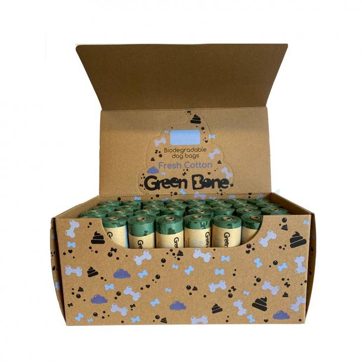 Kakkapussirulla 15pss cotton Green Bone - Koiran kakkapussit ja pidikkeet - 034456 - 1