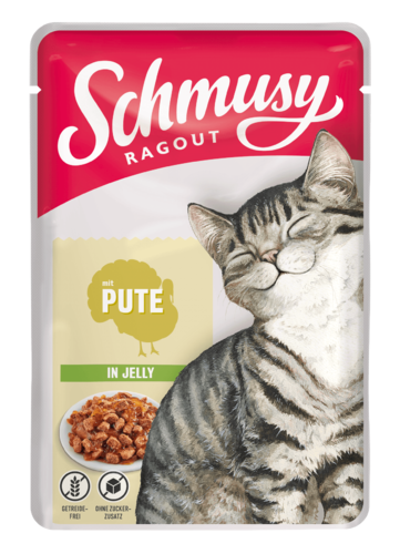 Kalkkuna 100g hyytelö Ragout Schmusy - Aikuisten kissojen säilykkeet - 023266 - 1