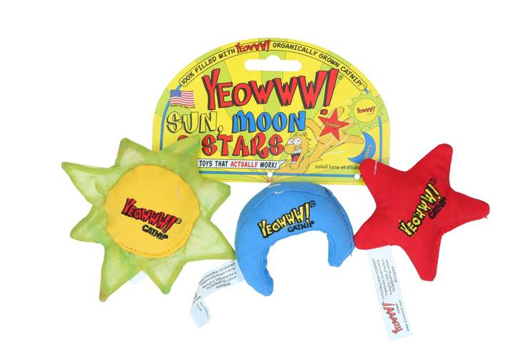 Kissanminttulelut Sun Moon and Stars 3kpl Yeowww! - Kissan hiiret, linnut, perhoset ym. - 038116 - 1