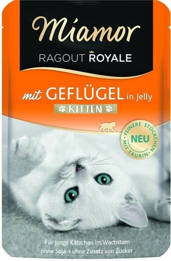 Kitten Siipikarja 100g hyytelössä Ragout Royale Miamor - Kissanpennun säilykkeet ja kasvatusruoat - 004286 - 2
