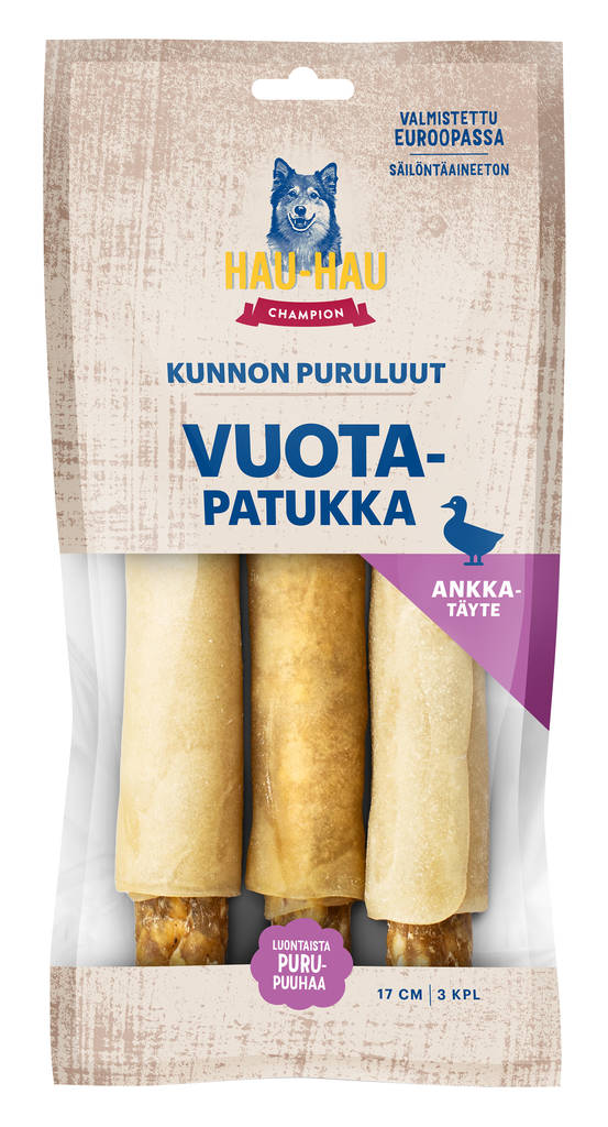 Kunnon puruluut Vuotapatukka ankka 17cm 3kpl Hau Hau Champion - Koirien puruluut - 030116 - 1