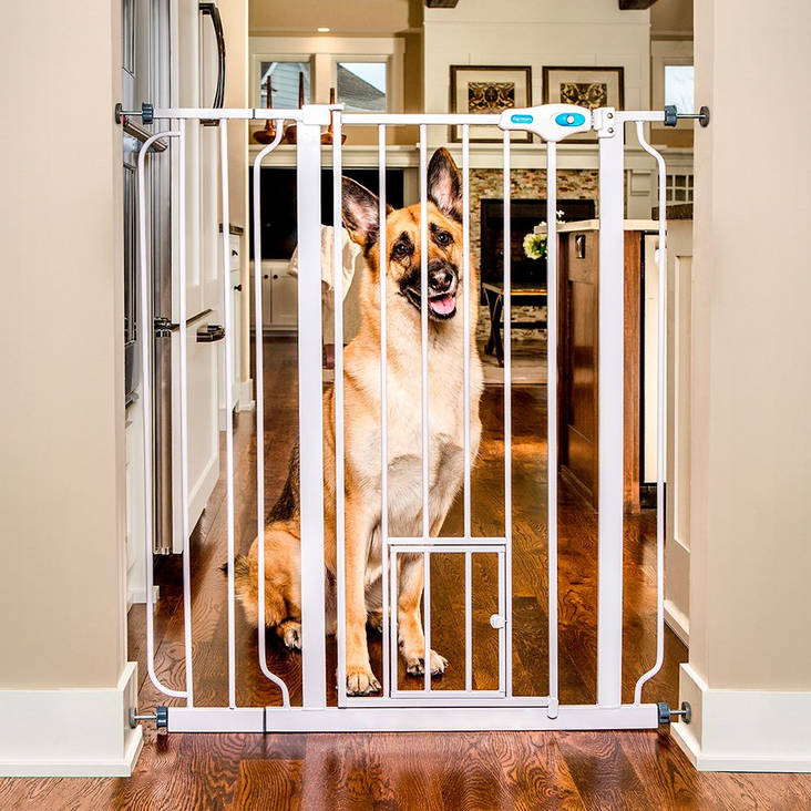 Lemmikkiportti 104x74-102cm Extra korkea valkoinen Carlson - Koiraportit - 007726 - 1