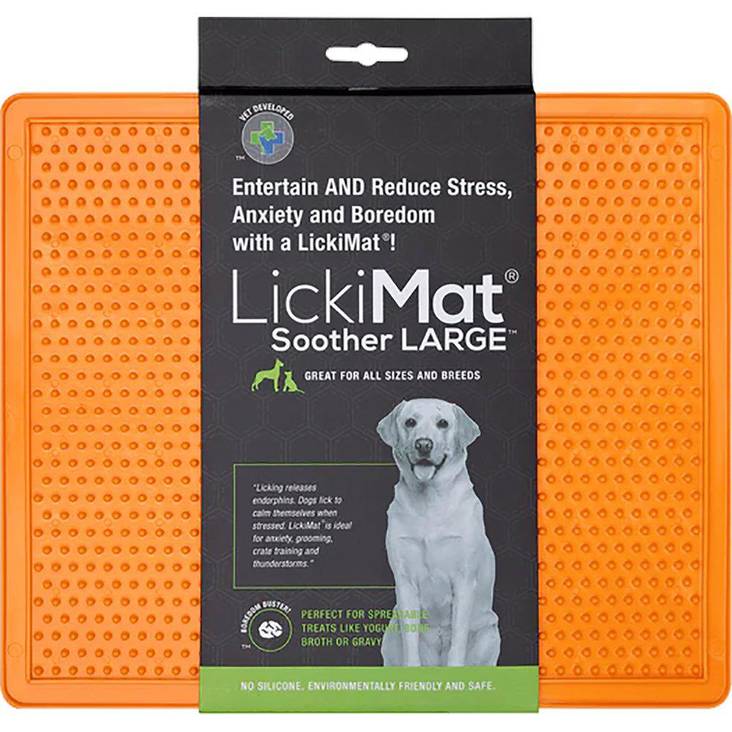 LickiMat Soother L 30,5x25,5cm oranssi - Aktivoivat ja ahmimisenesto ruokakupit - 037806 - 1