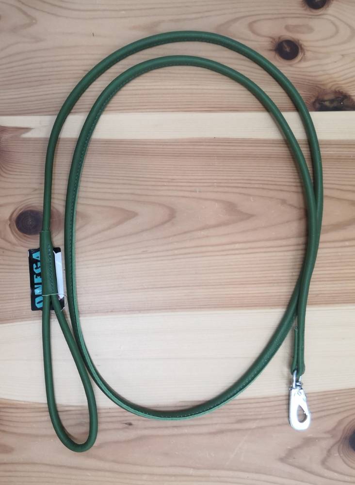 Nahkatalutin pyöreä 6mm/180cm BGB-lukolla tummanvihreä Onega - Koiran nahkataluttimet - 033786 - 1
