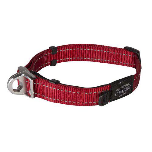 Nylonpanta Safety Collar joustavalla turvalukolla punainen Rogz - Koiran erikoispannat - 025196 - 1
