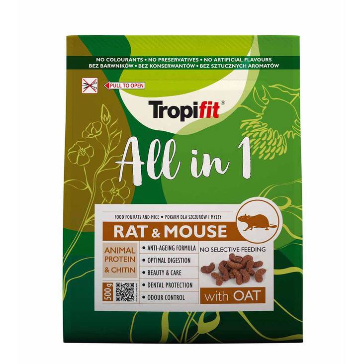 Rotta ja Hiiri pellettirehu 500g Tropifit - Hamsterin ja hiirien ruoka - 037646 - 1
