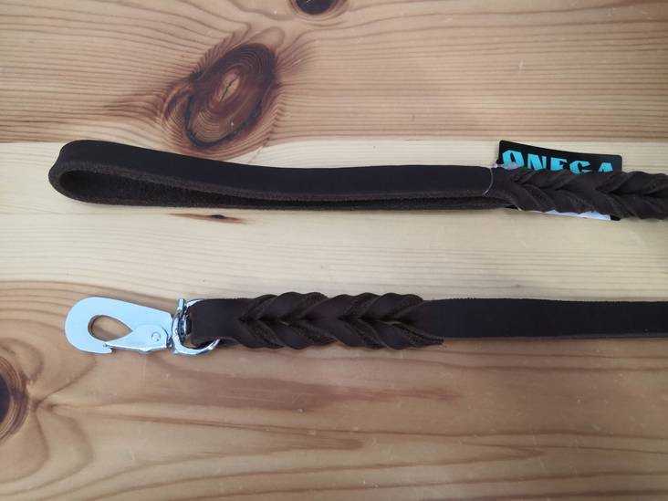 Rasvanahkatalutin BGB-lukolla ruskea 16mm/180cm Onega - Koiran nahkataluttimet - 028706 - 1