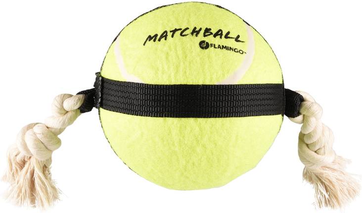 Tennispallo köysillä 15cm Flamingo - Koiran pallot ja heittolelut - 035206 - 1