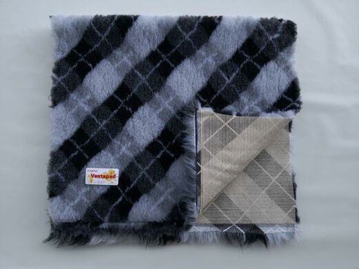 Ventapad karva-alusta liukuesteellä 100x80cm ruutu musta-harmaa - Koiran alustat ja matot - 038316 - 1