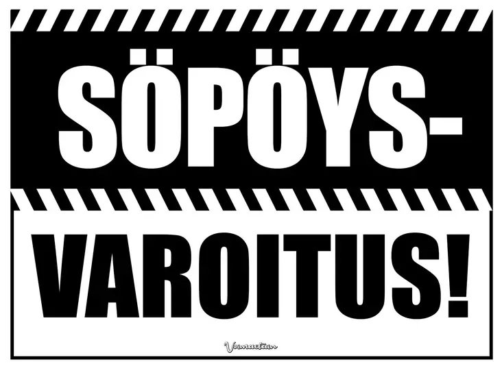 Kyltti vaaka Söpöysvaroitus! - Varoitus- ja huomiokyltit - 053566 - 1