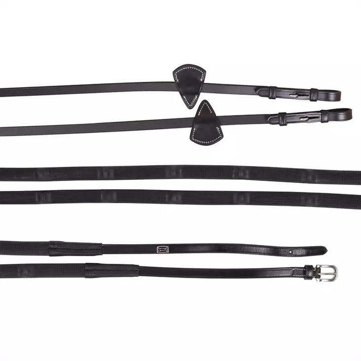 Soft Grip kumiohjat stoppareilla FULL hopeiset soljet Equiline - Ratsuhevosen ohjat ja apuohjat - 053786 - 1